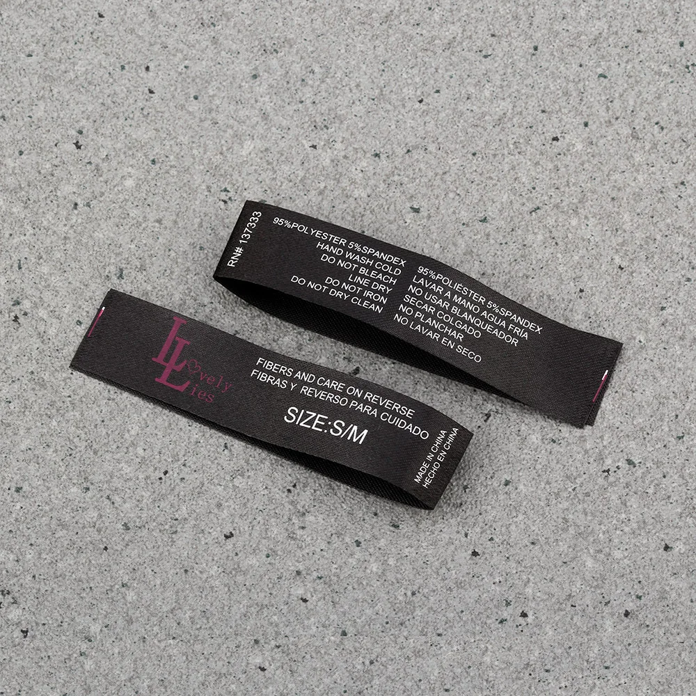 MOQ 500pcs clothing printing label for garment tags