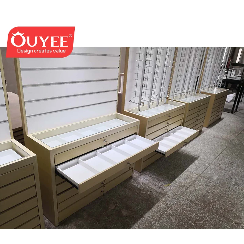 High End Glasses Shop Furniture Locking Sunglasses Optical Display Cabinets with Optical Display Rods