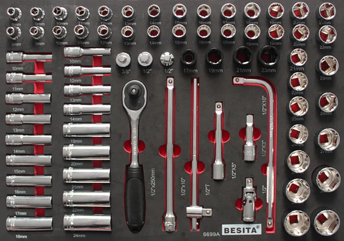 365pcs Shock absorbers socket tools mechanic Corrosion-Resistant 72 teeth ratchet handle tool chests cabinets tray set