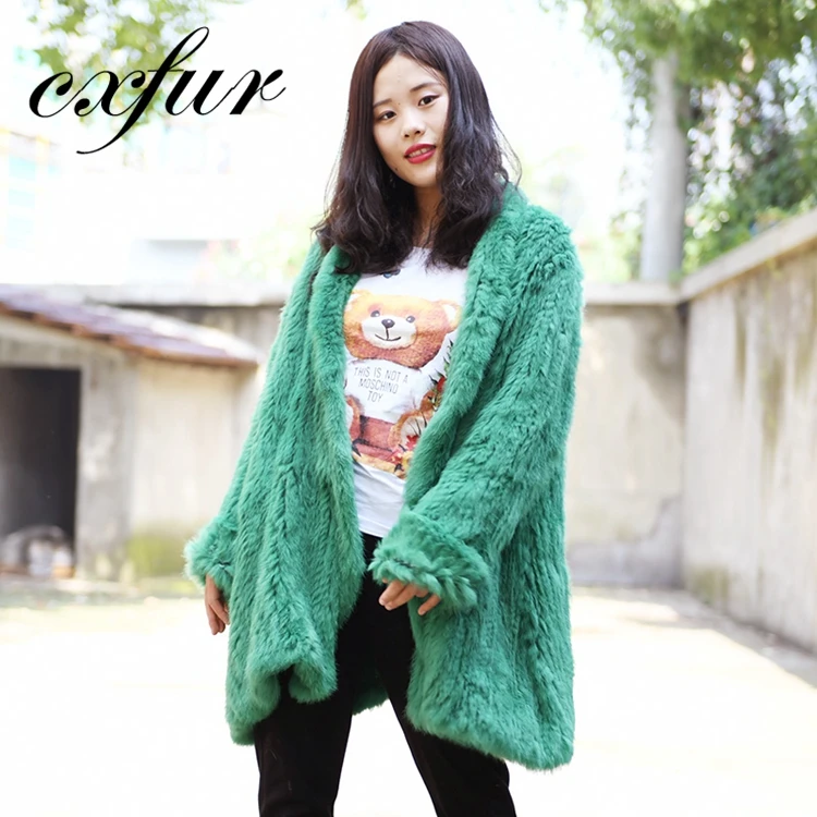 CX-G-A-139C Hot Sale Korean Style Rabbit Fur Coat Women