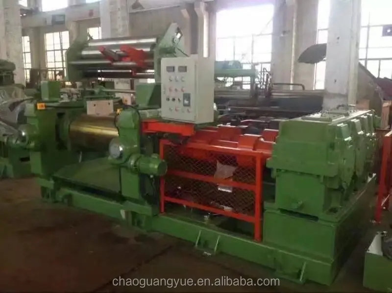 XK-450 shaft rubber two roll mixing mill with automatic stock blender for sale