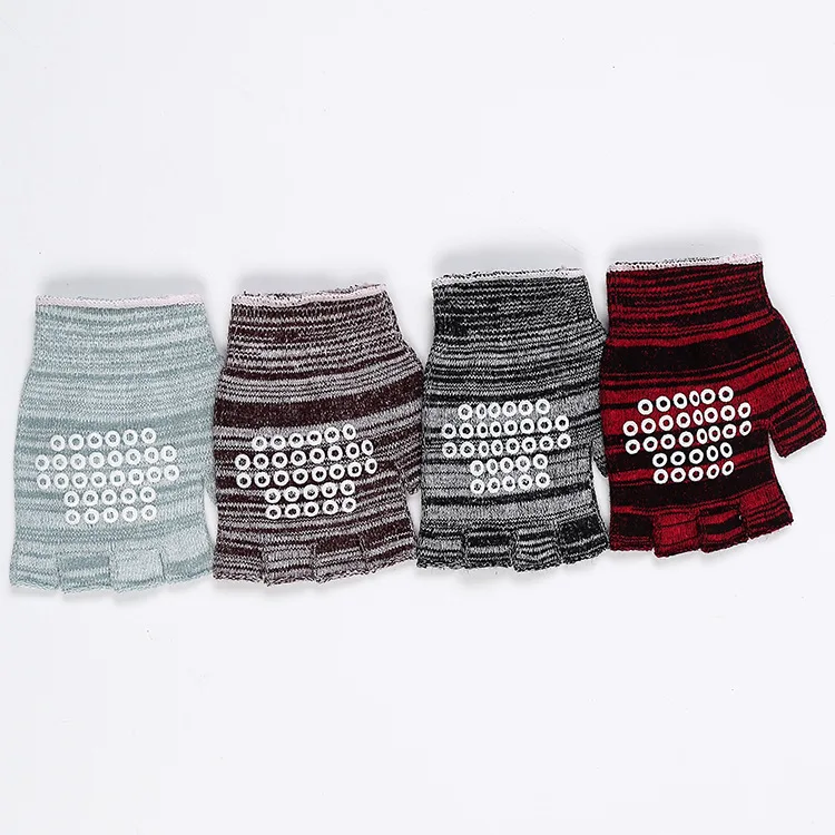 BONYPONY Ladies Sport Pilates Anti-skid Toeless Yoga Socks with Ballet Dance Gym Fitness Non-slip Half Finger Glove