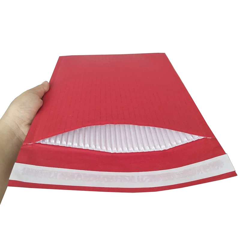 Biodegradable&compostable  Mailer 100% Paper surface Red kraft Paper inner Padded corrugated paper envelopes
