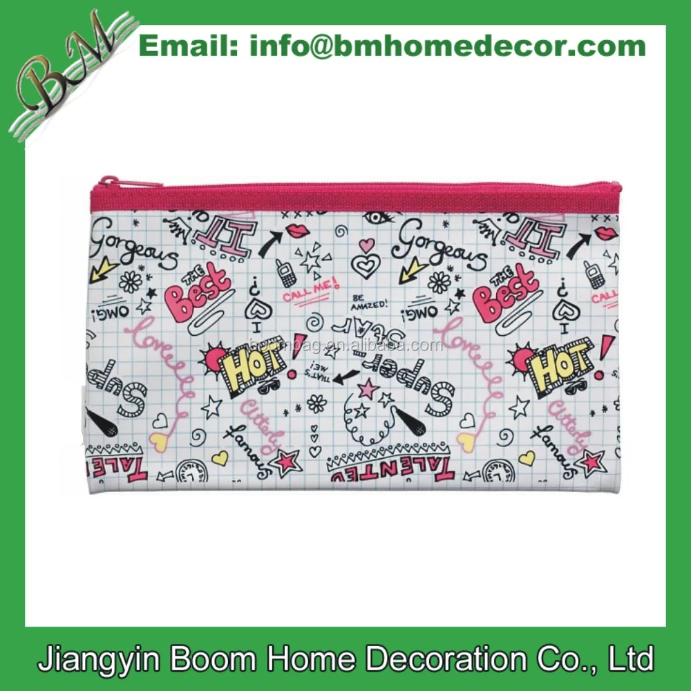 Цветите свой собственный пенал на молнии с маркерами из натурального хлопкового холста для творчества