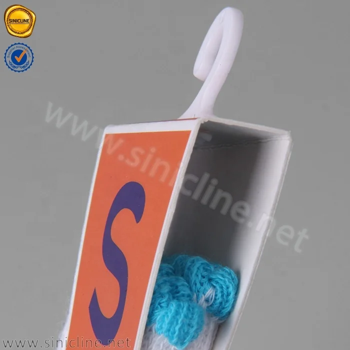 wholes sales Plastic socks hanger /socks hook with printing paper tags