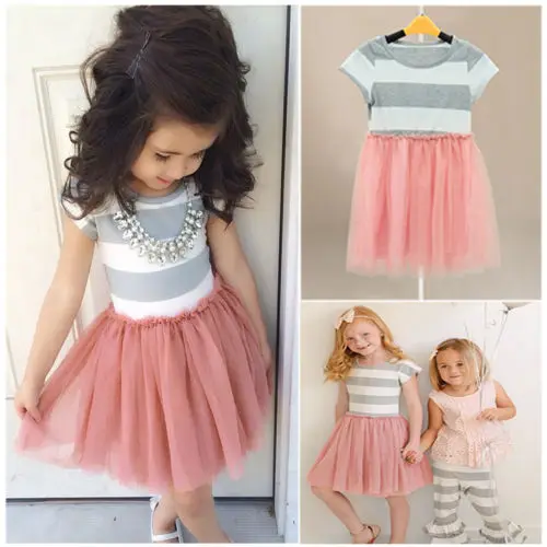 Girls font b Dress b font Baby Kids Girls Princess font b dress b font summer