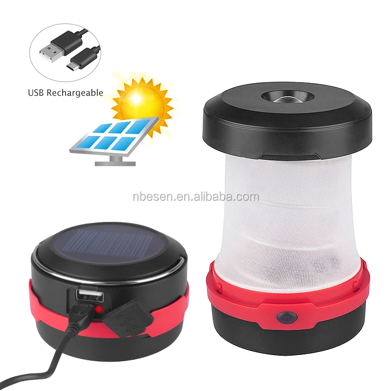 Wholesale Solar USB Charging Portable Folding Powerful Lamp Solar Tent LED Camping Lights