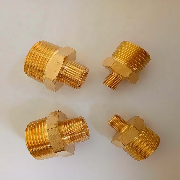 brass female to male nipple , hex adaptor female / male NPT threaded nipple