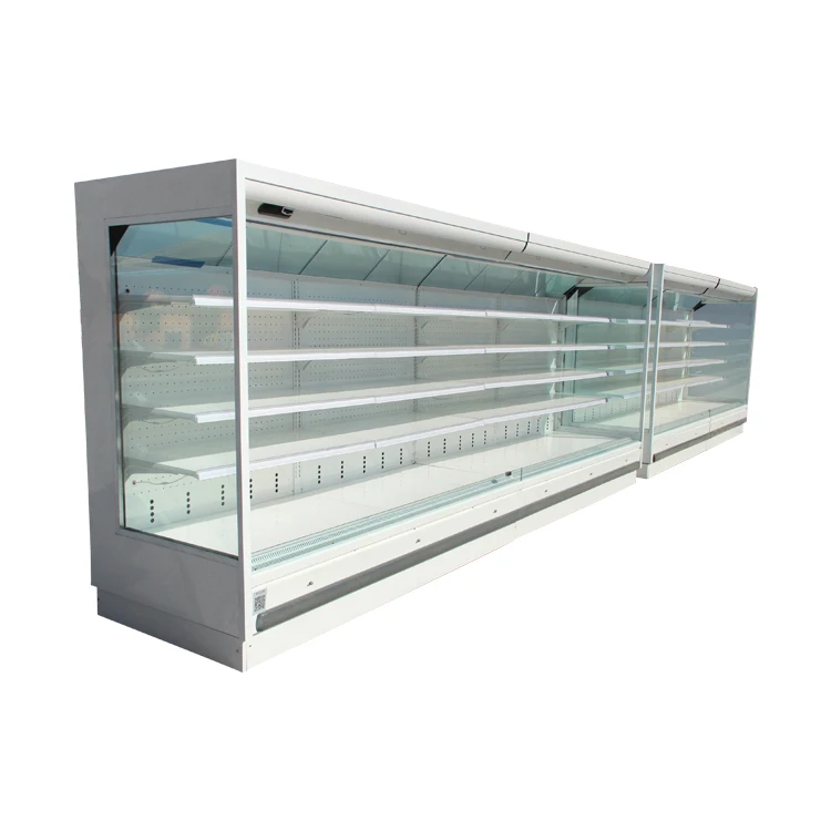custom air curtain cabinet front opening freezer display cooler for sale