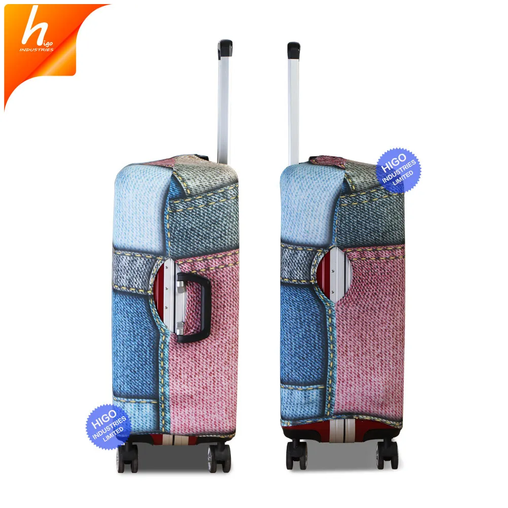 Travel Accessories White Polyester Stretchy Luggage Cover Blank