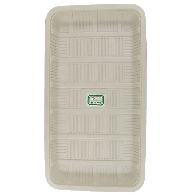 EcoNewLeaf 15 inch Corn Starch Disposable Frozen Food Tray for Supermarket