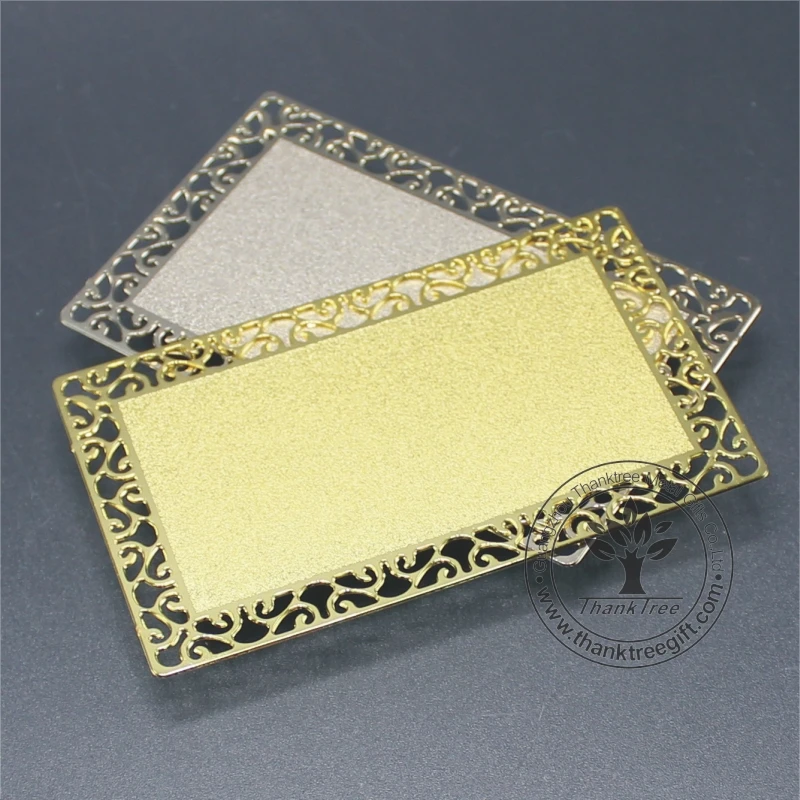 
Luxury design custom logo engraved gold blank card 