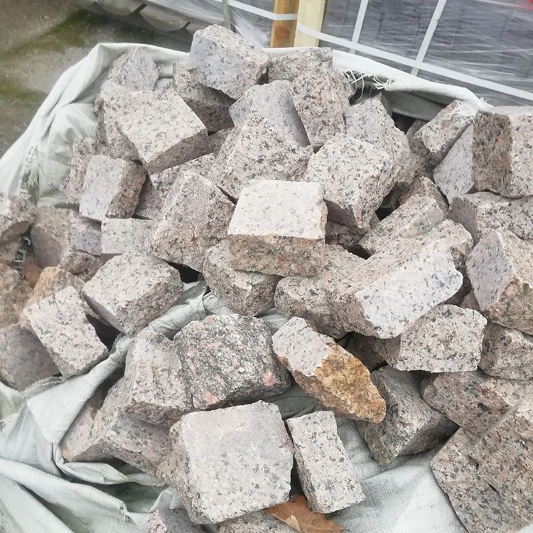 Buy wholesale  GG2 split flamed hammered cheap natural grey stone granite block paving setts bricks