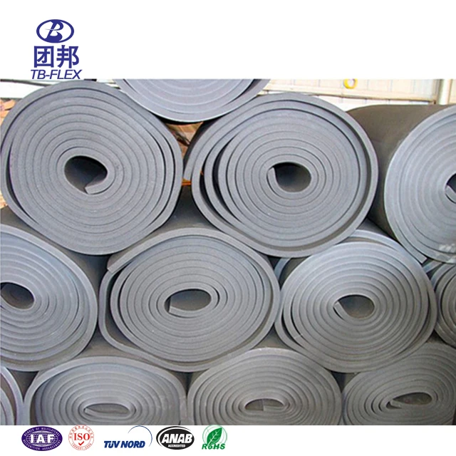 HVAC System Black Rubber Foam Self-Adhesive Thermal Insulation Sheet