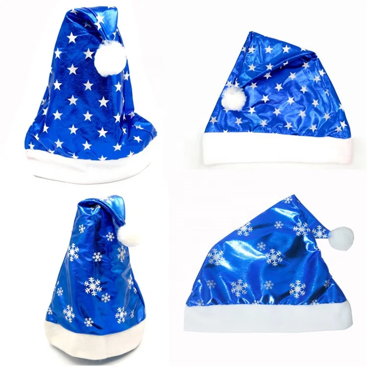 Рождественский костюм, шапка для вечеринки, для взрослых, детей, семейные рождественские подарки, синие шапки Санта Клауса, отца, Рождества