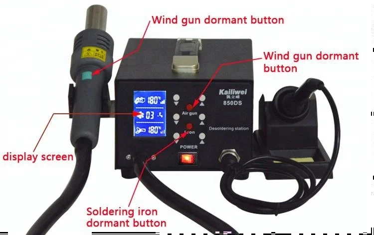 2 In 1 Hot Air Gun Iron Soldering Station Digital BGA Rework Solder Station