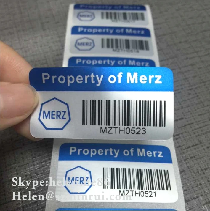 Custom Sequence Adhesive Barcode Stickers Roll,Serials Number Sticker Printing