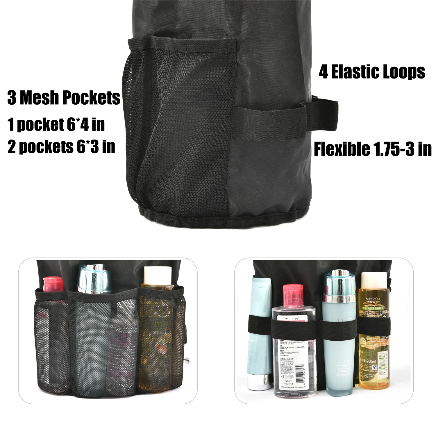 Lokass Soft Lazy Travel  Round Drawstring Makeup Pouch Round Cosmetic Bag For Women Girls