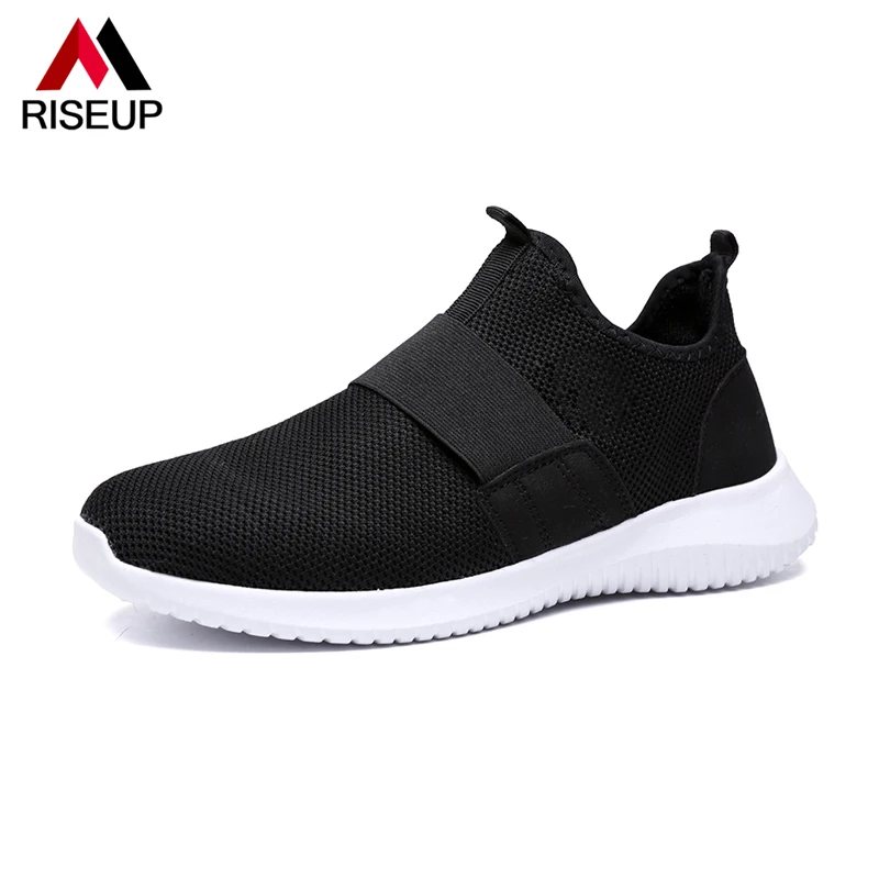 
low price Light wight Comfort MD sole black sneakers men no laces casual shoes 