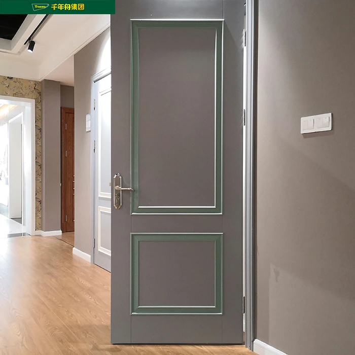 New European Design High Quality Indoor Mixed Oil Bedroom Front Entrance Interior MDF Wooden Firerated Door 2100*900mm
