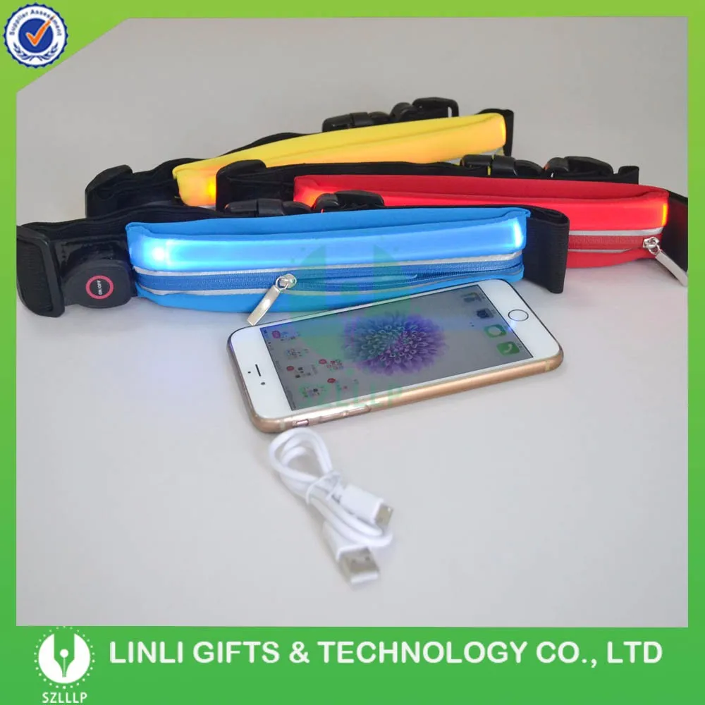 
Wholesale Quality Nylon Flip Running Belt,Led Glow Waist Belt Bag,Led Waist Bag 