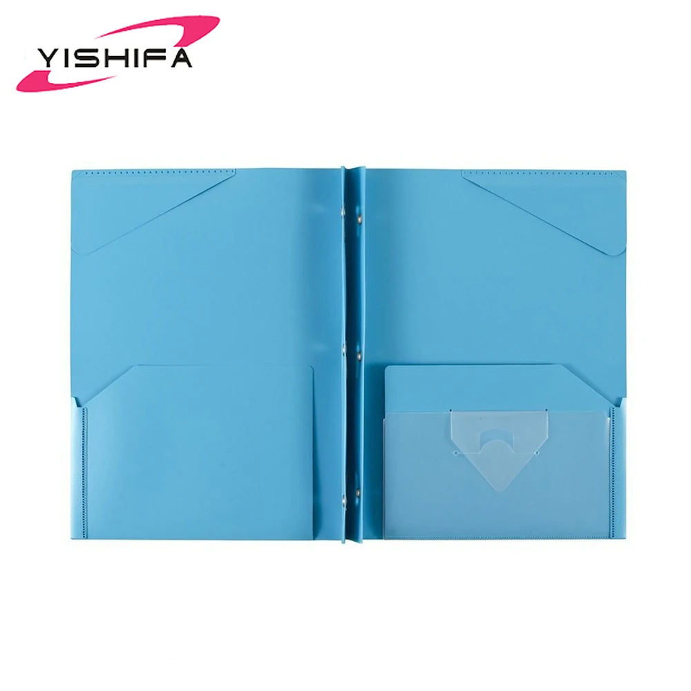 OEM factory custom printed A4 size 3 prongs pocket clear pp plastic decorate folders