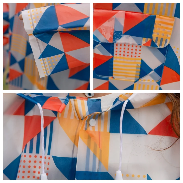 2019 new EVA plastic full printing rain coats for adult durable using