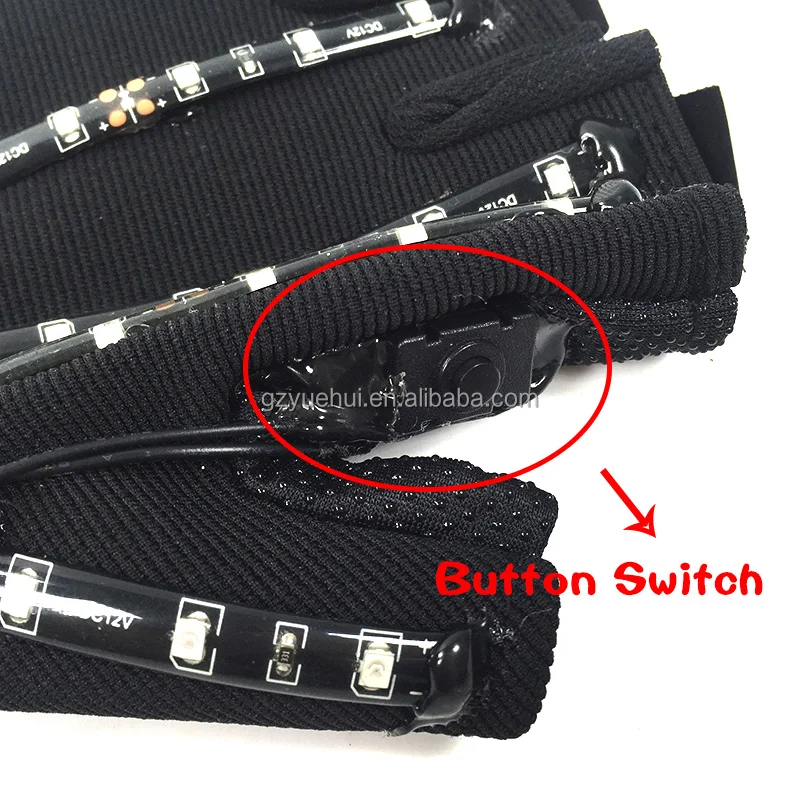 Newstyle 6 Color Party Diy Decorative Led Gloves Holiday Lights EL Fluorescent Halloween Gloves for Glow In Dark Party Supplies