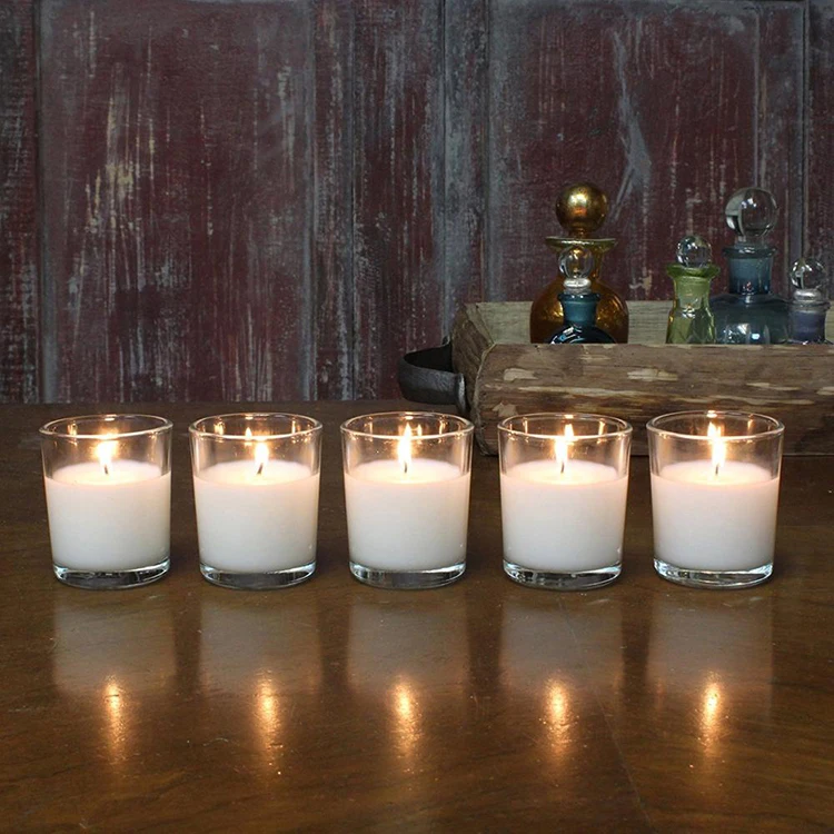 new products 48 Pack Unscented Long Burning Clear candle glass jar