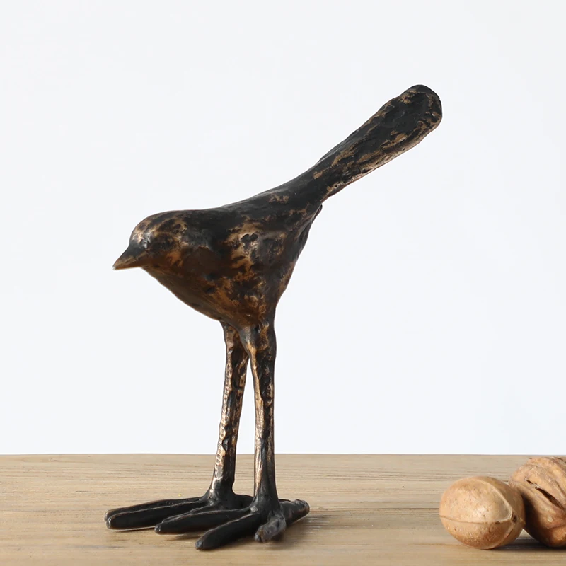 Table Decoration Bronze Textured  Abstract Bird Sculpture Resin