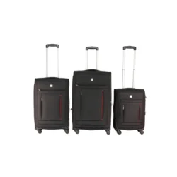 pretty 3 piece trolley luggage set fabric suitcase