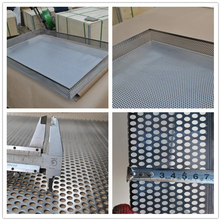 Polished Stainless Steel Food Grade Perforated Metal Trays Baking Pans Aluminum Perforated Tray