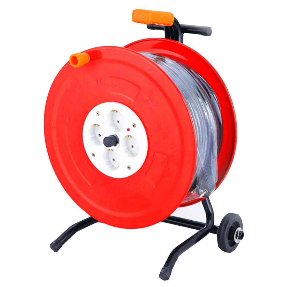 Европейский стандарт домашний и промышленный 4 розетки удлинитель питания кабельная катушка с