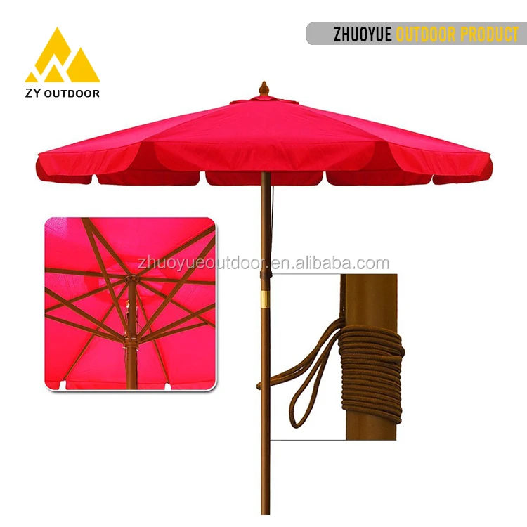 Wholesale good quality outdoor wooden garden umbrella patio umbrella for restaurant