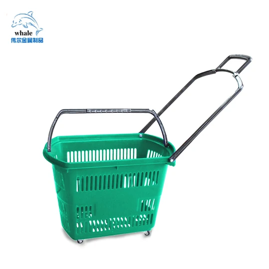 4 Wheels rolling Shopping Basket trolley