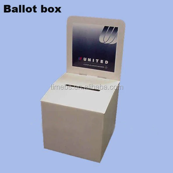 Big Corrugated Plastic Vote Ballot Box, White Blue Red Ballot Boxes