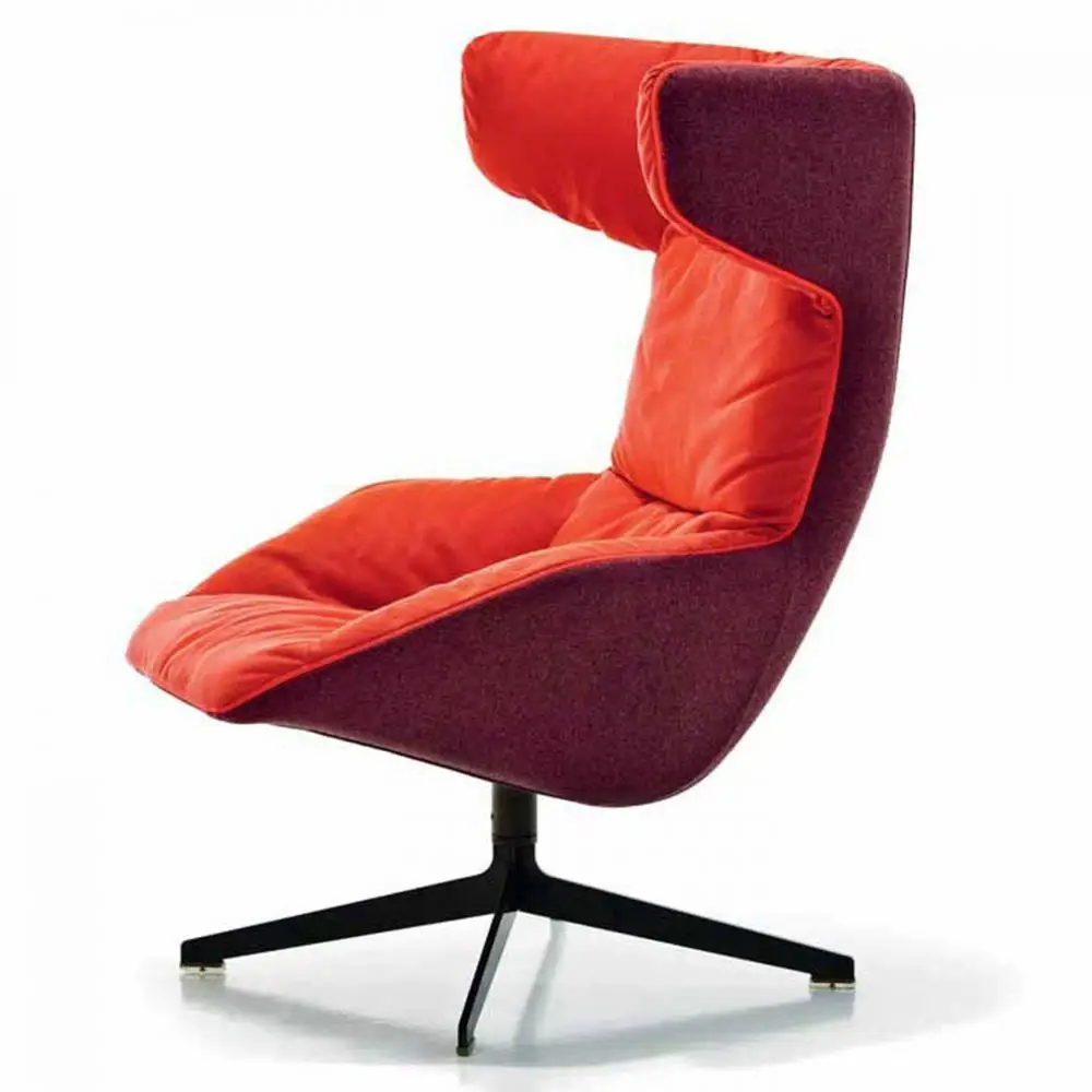 
Hot sale home furniture OX shape Take A Line For A Walk Chair swivel armchair with ottoman 