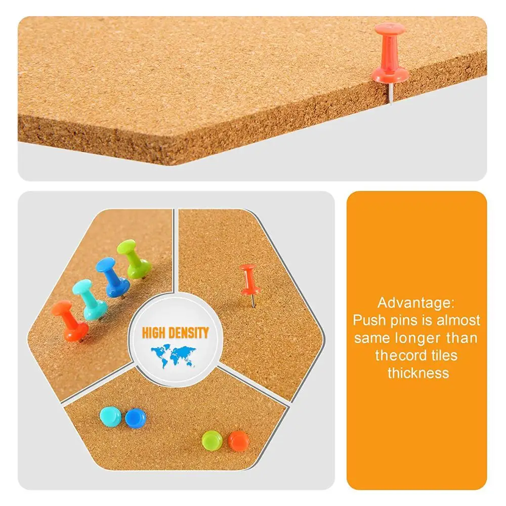 
Mini Hexagon Wall Bulletin Cork Board with Full Sticky Back 