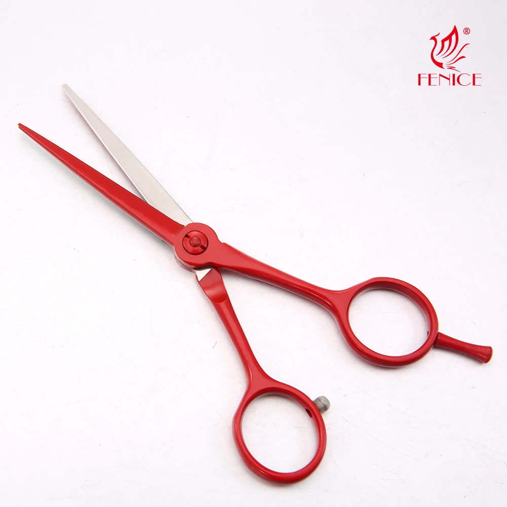 Fenice Red Plating Titanium 5.5' 6inch Hair Cutting Shear Professional Hairdressing Scissors