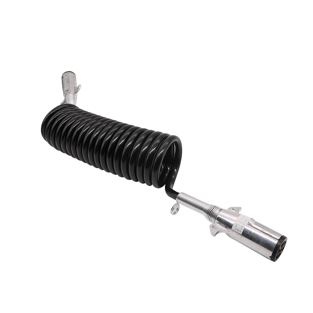 Guangying Brand 7 Core/pin Truck Tractor Trailer Spring Cable 7x0.5mm2 Coiled truck cord 12V