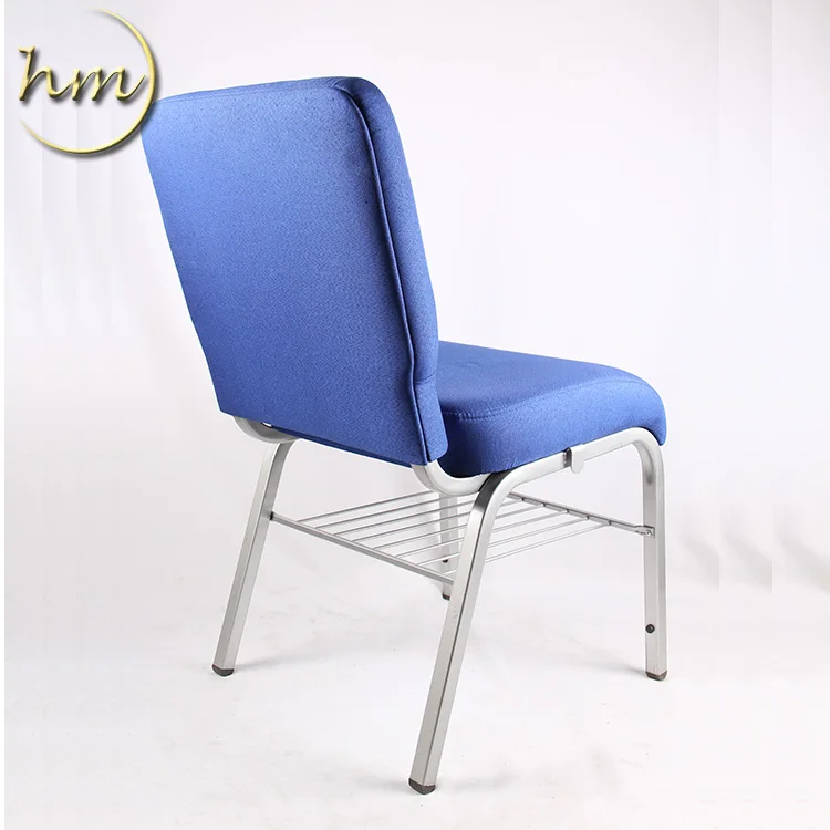 Kenya Kingdom Seeker Fellowship Cheap Customized Logo With Bookbag Stacking Blue Church Chair