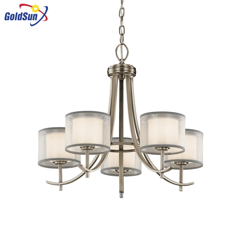 rustic lamp decoration chandelier Customized home lighting modern vintage glass fabric shade chandelier