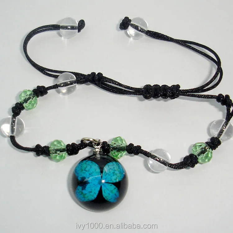 Hot sale dried flower resin beads cord bracelet souvenir
