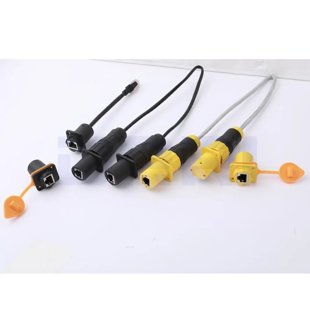 RJ45 waterproof Connector Sockets Female Ethernet Panel Mount Jack Plug IP65