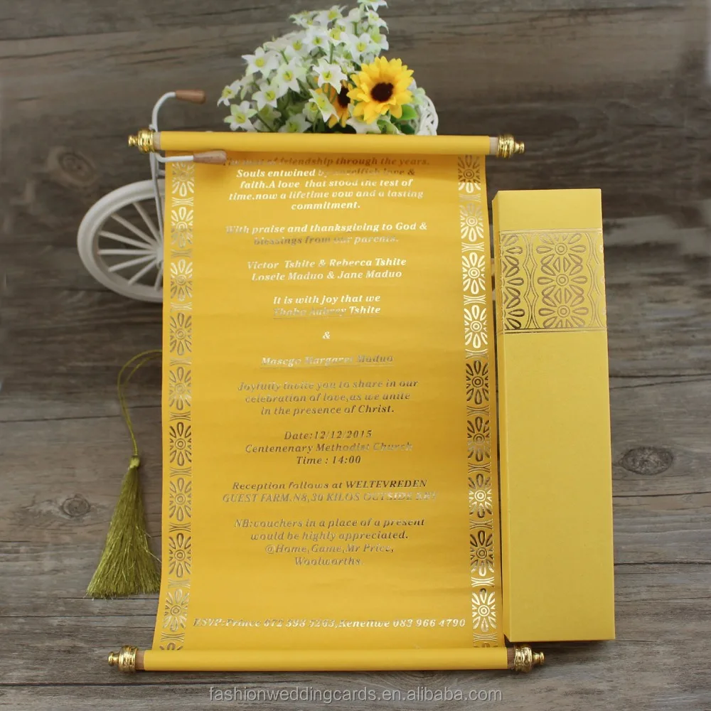 Изготовленная на заказ королевская трубка в коробке с прокруткой для свадебного приглашения