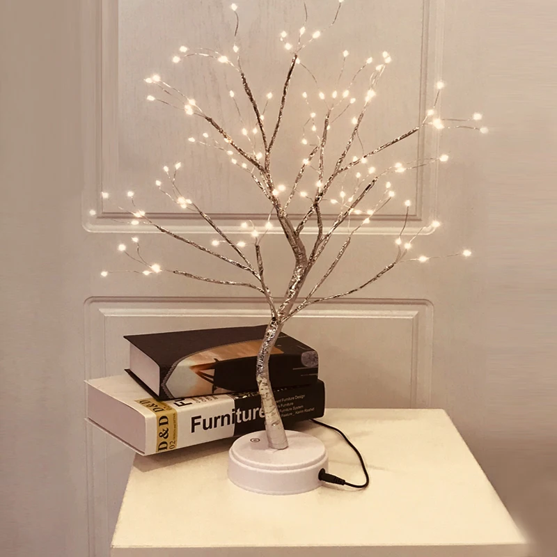 USB Touch switch control Bright LED Lamp 108 LEDS Greeting Tree Lights  LED Fire Tree Lamp For Home Holiday Lighting Christmas
