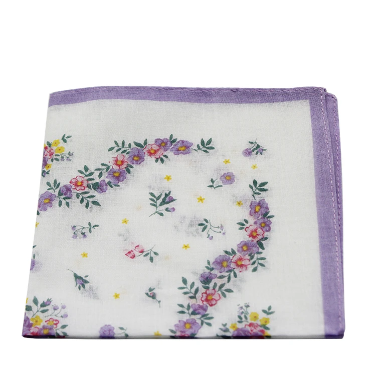 Изготовленные на заказ шелковые женские простые хлопковые носовые платки для