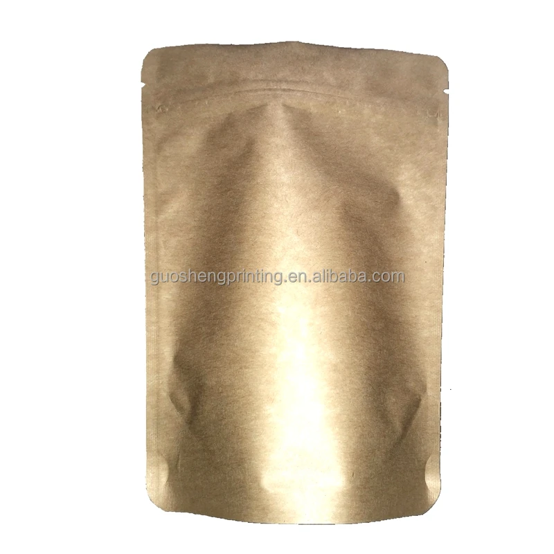 Biodegradable aluminum foil lined kraft paper packaging bag for coffee or tea