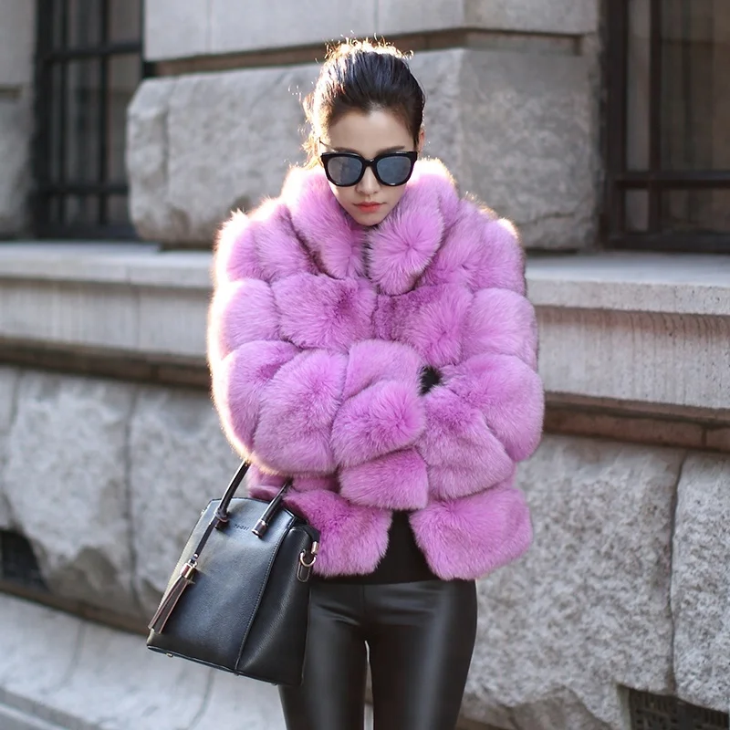 Women Coats Winter 2018 Ombre Clothing Ladies Faux Fur Coats