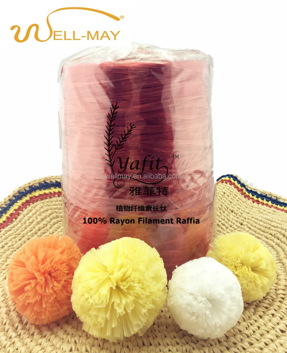 
YAFIT viscose filament yarn / rayon raffia 4000D Matte color-Red 75063 